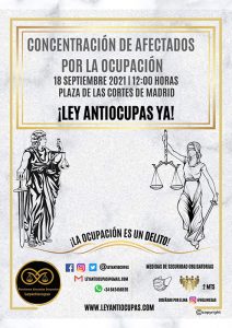 Horche se une a la manifestación frente al Congreso para pedir una ‘ley antiokupas’