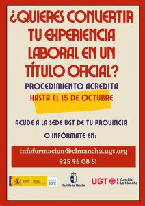 UGT Castilla-La Mancha te ayuda a acreditar tu experiencia laboral