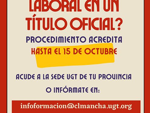 UGT Castilla-La Mancha te ayuda a acreditar tu experiencia laboral