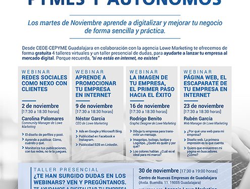 CEOE-Cepyme Guadalajara programa un nuevo ciclo de digitalización pymes y autónomos 1 CEOE-Cepyme Guadalajara programa un nuevo ciclo de digitalización pymes y autónomos