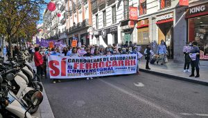 Cuenca muy presente en la manifestación en Madrid en defensa del tren convencional