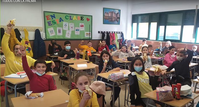 El CEIP Santa Ana de Cuenca muestra su apoyo a «La Palma» con un audiovisual