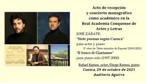 El compositor José Zárate será nuevo miembro de la RACAL el próximo viernes 29 de octubre