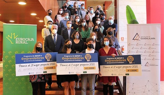 Eurocaja Rural participa en la entrega de premios del IV Programa de Apoyo a Emprendedores de Guadalajara