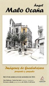 Exposición de dibujos de Guadalajara de Ángel Malo Ocaña en la Multiusos de la Diputación