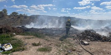 Los bomberos del Ayuntamiento de Cuenca sofocan un incendio en Albalate de las Nogueras