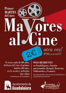 ‘Mayores al cine’ regresa a Guadalajara el 2 de noviembre con un precio de 2 euros por entrada el primer martes de cada mes