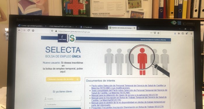 UGT pide al Sescam que actualice de manera urgente los listados de la Bolsa de Trabajo
