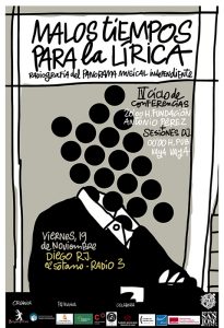 Diego RJ, de El Sótano de Radio 3, próximo protagonista del ciclo Malos Tiempos para la Lírica