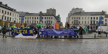 Informáticos del Sescam protestan en Bruselas por su situación