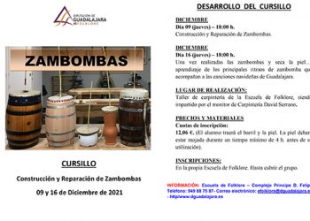 La Escuela de Folklore de Diputación de Guadalajara convoca un cursillo de construcción de zambombas La Escuela de Folklore de Diputación de Guadalajara convoca un cursillo de construcción de zambombas