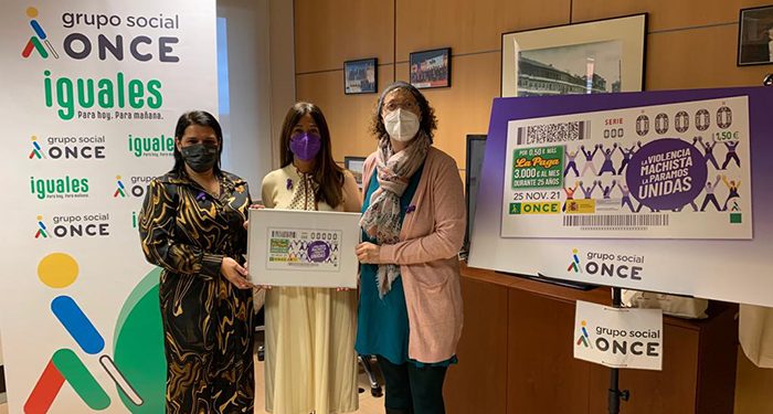 Los cupones de la ONCE gritan ‘La violencia machista la paramos unidas’, en el Día Internacional de la Eliminación de la Violencia contra la Mujer