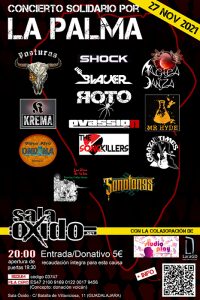 Rock de Guadalajara para ayudar a los afectados por el volcán de La Palma desde la Sala Óxido