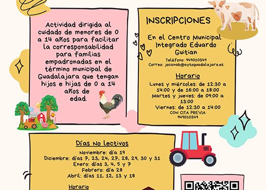 Comienza ‘Corresponsables sin cole en la granja’, con excursiones a la ‘Huerta La Limpia’ los días sin clase que sean laborables