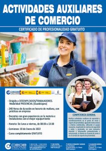 Abierto el plazo de inscripción para el curso de actividades auxiliares de comercio de CEOE-Cepyme Guadalajara