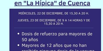 El área de Salud de Cuenca organiza una nueva vacunación sin cita previa en “La Hípica” para dosis de refuerzo a mayores de 50 años