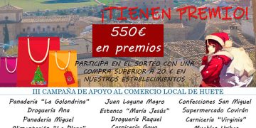Huete organiza la III Campaña de apoyo al comercio local con un sorteo de 550 euros en premios