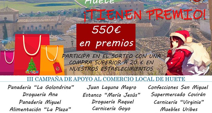 Huete organiza la III Campaña de apoyo al comercio local con un sorteo de 550 euros en premios