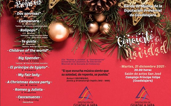 La Banda de Música de la Diputación de Guadalajara ofrecerá este martes su Concierto de Navidad