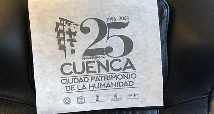 Los cabezales de los trenes AVE lucen ya la imagen del 25 Aniversario de Cuenca como Ciudad Patrimonio