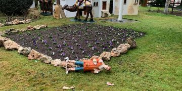 Nuevos destrozos en el Belén de la plaza de la Hispanidad de Cuenca