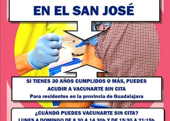 A partir de este lunes las personas de 30 años o más pendientes de recibir la dosis de refuerzo frente a la Covid-19 podrán vacunarse en el San José