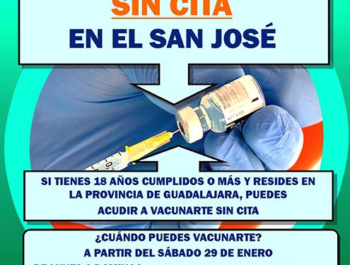 Este sábado se abre en el San José la administración de la dosis de refuerzo frente a la Covid-19 a residentes en la provincia de Guadalajara de 18 años en adelante 1 Este sábado se abre en el San José la administración de la dosis de refuerzo frente a la Covid-19 a residentes en la provincia de Guadalajara de 18 años en adelante