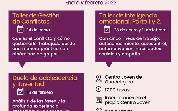 Guadalajara pone en marcha talleres para jóvenes sobre inteligencia emocional, gestión del duelo, comunicación no violenta o prevención del suicidio juvenil 1 Guadalajara pone en marcha talleres para jóvenes sobre inteligencia emocional, gestión del duelo, comunicación no violenta o prevención del suicidio juvenil