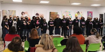 Acrílicos de «Jante» y música gospel en la Biblioteca para la tarde de San Valentín en Cabanillas