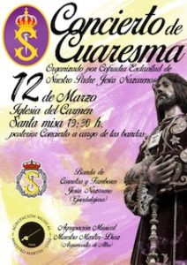El 12 de marzo tendrá lugar un concierto de marchas procesionales organizado por la Cofradía de Jesús Nazareno de Guadalajara