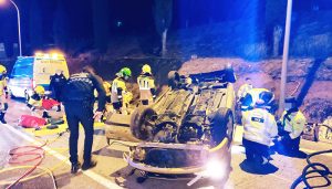 Espectacular accidente de tráfico en Guadalajara