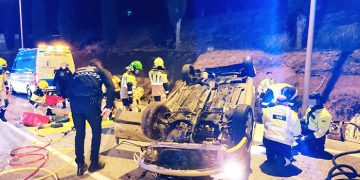 Espectacular accidente de tráfico en Guadalajara