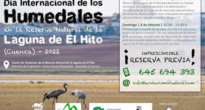 La Laguna de El Hito acoge actividades los días 5 y 6 de febrero con motivo del Día Internacional de los Humedales
