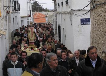 En La Peraleja,  San Blas, procesión y galopeo del año 2005