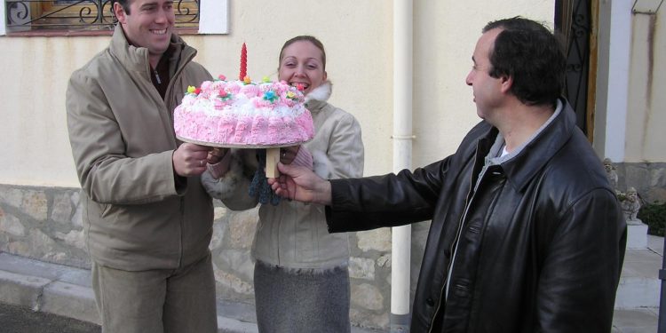 En La Peraleja,  San Blas, procesión y galopeo del año 2005