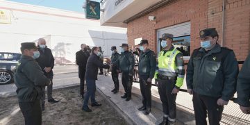 Tierraseca comprueba en Tarancón las obras de reparación del cuartel de la Guardia Civil por los daños provocados por la DANA de septiembre