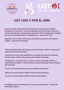 UGT conmemora el Día Internacional de la Mujer con varios actos repartidos por toda la región 