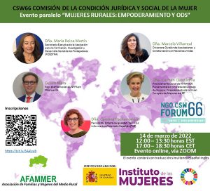 Carmen Quintanilla lleva la voz de las mujeres rurales ante la ONU en la 66CSW