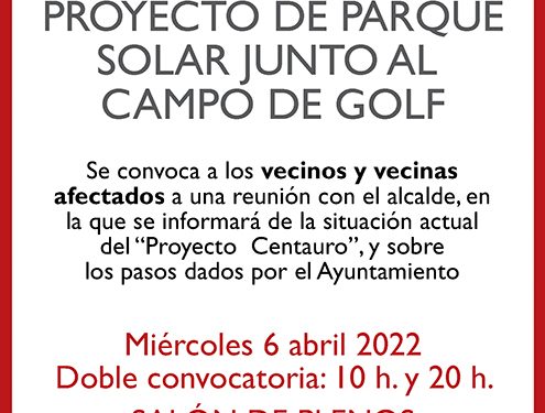 El Ayuntamiento de Cabanillas convoca a los vecinos afectados por el proyecto del parque solar en las cercanías del campo de golf