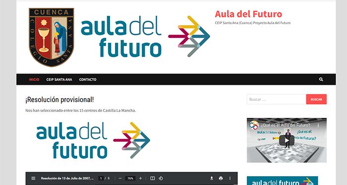 El CEIP Santa Ana de Cuenca contará con Aula del Futuro a partir del próximo curso 1 El CEIP Santa Ana de Cuenca contará con Aula del Futuro a partir del próximo curso