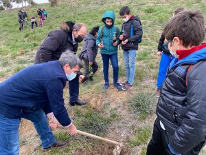 El Gobierno regional acomete la plantación de 250 especies arbóreas entre pinos, encinas y plantas aromáticas en el MUPA junto a colectivos educativos y sociales de Cuenca