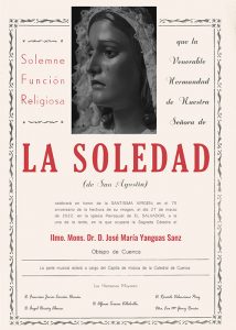 Este sábado, acto extraordinario de veneración a Ntra. Sra. de la Soledad de San Agustín y El Encuentro de Jesús con su Madre