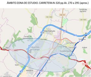Formalizada la redacción del estudio informativo de la variante de Guadalajara y acondicionamiento de trazado de la carretera N-320