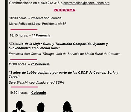 AMEP celebra la próxima semana sendas jornada sobre mujer empresaria y rural en San Clemente y Minglanilla 1 AMEP celebra la próxima semana sendas jornada sobre mujer empresaria y rural en San Clemente y Minglanilla