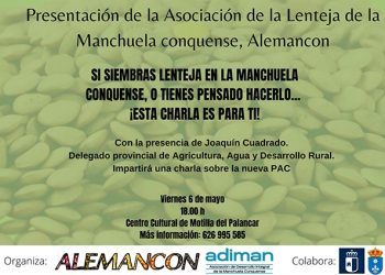 La Asociación de la Lenteja de la Manchuela Conquense se presentará oficialmente el 6 de mayo en Motilla del Palancar 6 La Asociación de la Lenteja de la Manchuela Conquense se presentará oficialmente el 6 de mayo en Motilla del Palancar