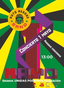 Unidas Podemos-Izquierda Unida de Diputación de Guadalajara apoya el Día Internacional del Trabajador con un concierto de Reggae