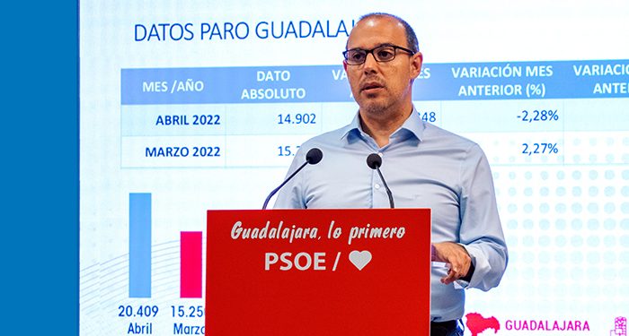Bellido califica el descenso de las cifras del paro en Guadalajara como un “éxito de toda la sociedad del que solo no se alegra el PP”