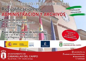 Cabanillas convoca un nuevo taller de empleo del «Programa Recual», con 8 plazas de formación bonificada