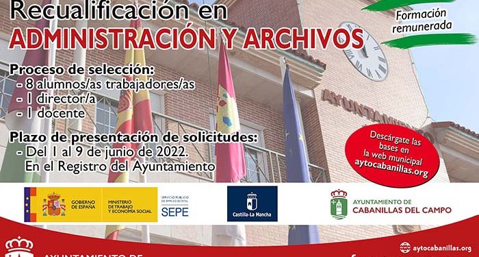 Cabanillas convoca un nuevo taller de empleo del «Programa Recual», con 8 plazas de formación bonificada