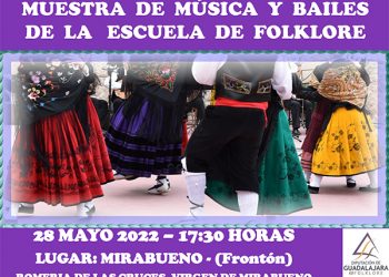 Muestra de música y bailes de la Escuela de Folklore de la Diputación de Guadalajara el sábado 28 en Mirabueno